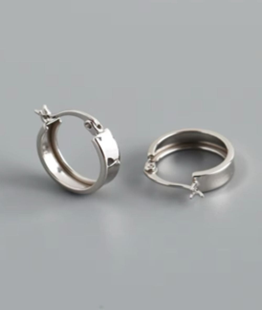 Nude Rose Stainless Steel 2*9Mm Wide Hoop Earrings, ACCESSORIES JEWELRY FASHION - Cloré Beauty