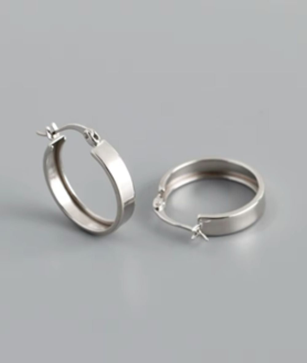 Nude Rose Stainless Steel 3*7Mm Wide Hoop Earrings, ACCESSORIES JEWELRY FASHION - Cloré Beauty