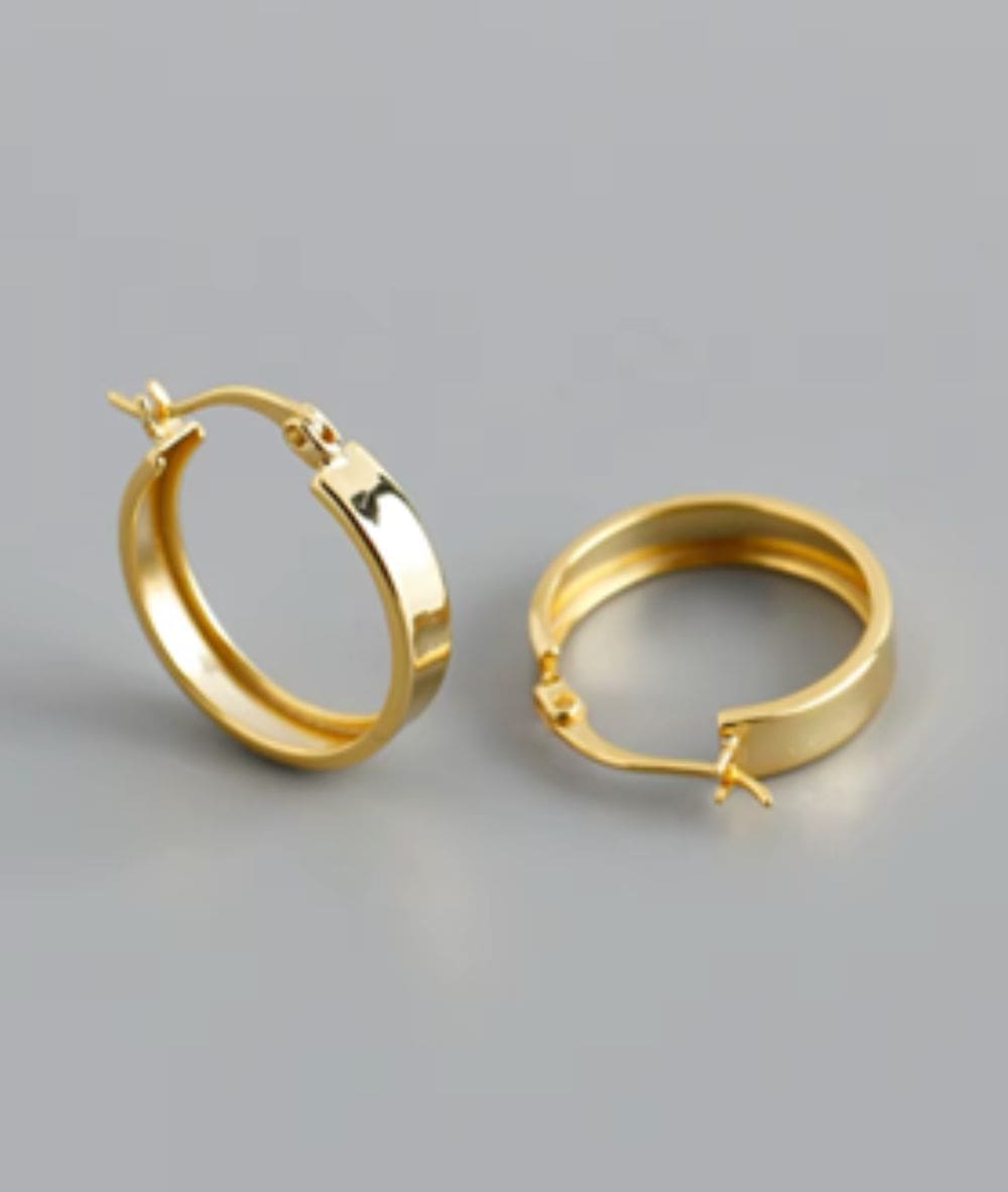 Nude Rose Stainless Steel 3*9Mm Wide Hoop Earrings, ACCESSORIES JEWELRY FASHION - Cloré Beauty