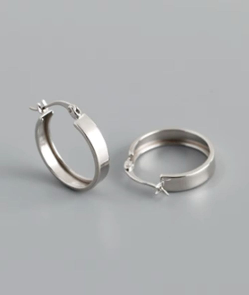 Nude Rose Stainless Steel 3*9Mm Wide Hoop Earrings, ACCESSORIES JEWELRY FASHION - Cloré Beauty