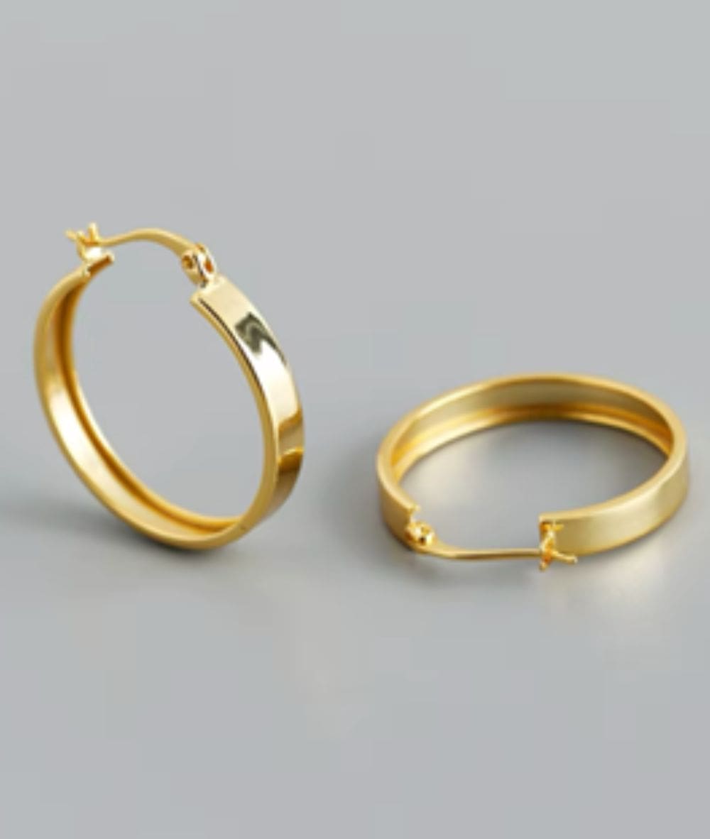Nude Rose Stainless Steel 5*7Mm Wide Hoop Earrings, ACCESSORIES JEWELRY FASHION - Cloré Beauty