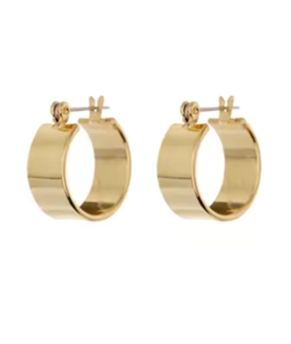 Nude Rose Stainless Steel 5*7Mm Wide Hoop Earrings, Accessory - Cloré Beauty