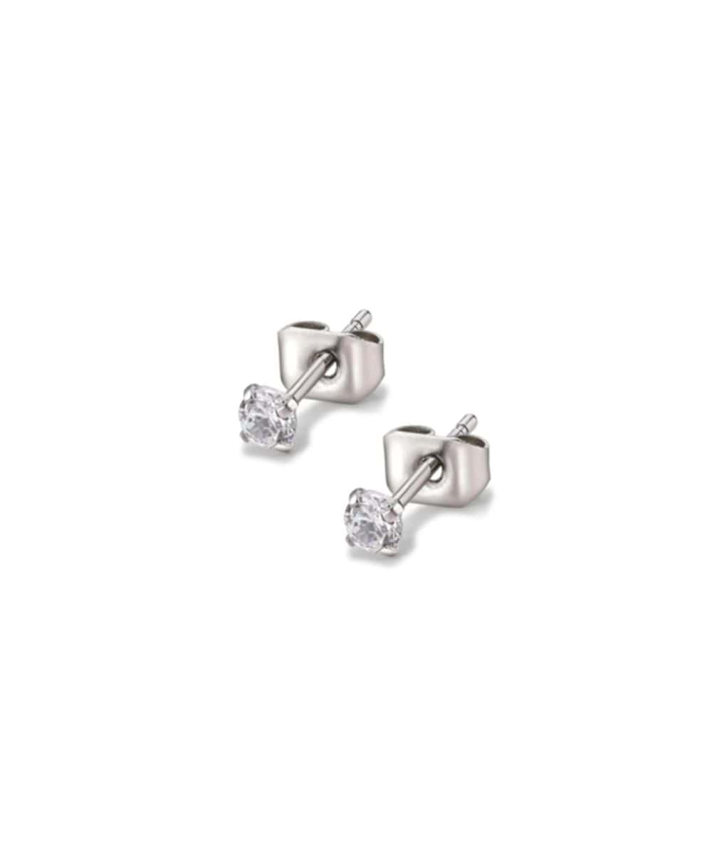 Nude Rose Stainless Steel Zircon Stud Earrings, ACCESSORIES JEWELRY FASHION - Cloré Beauty