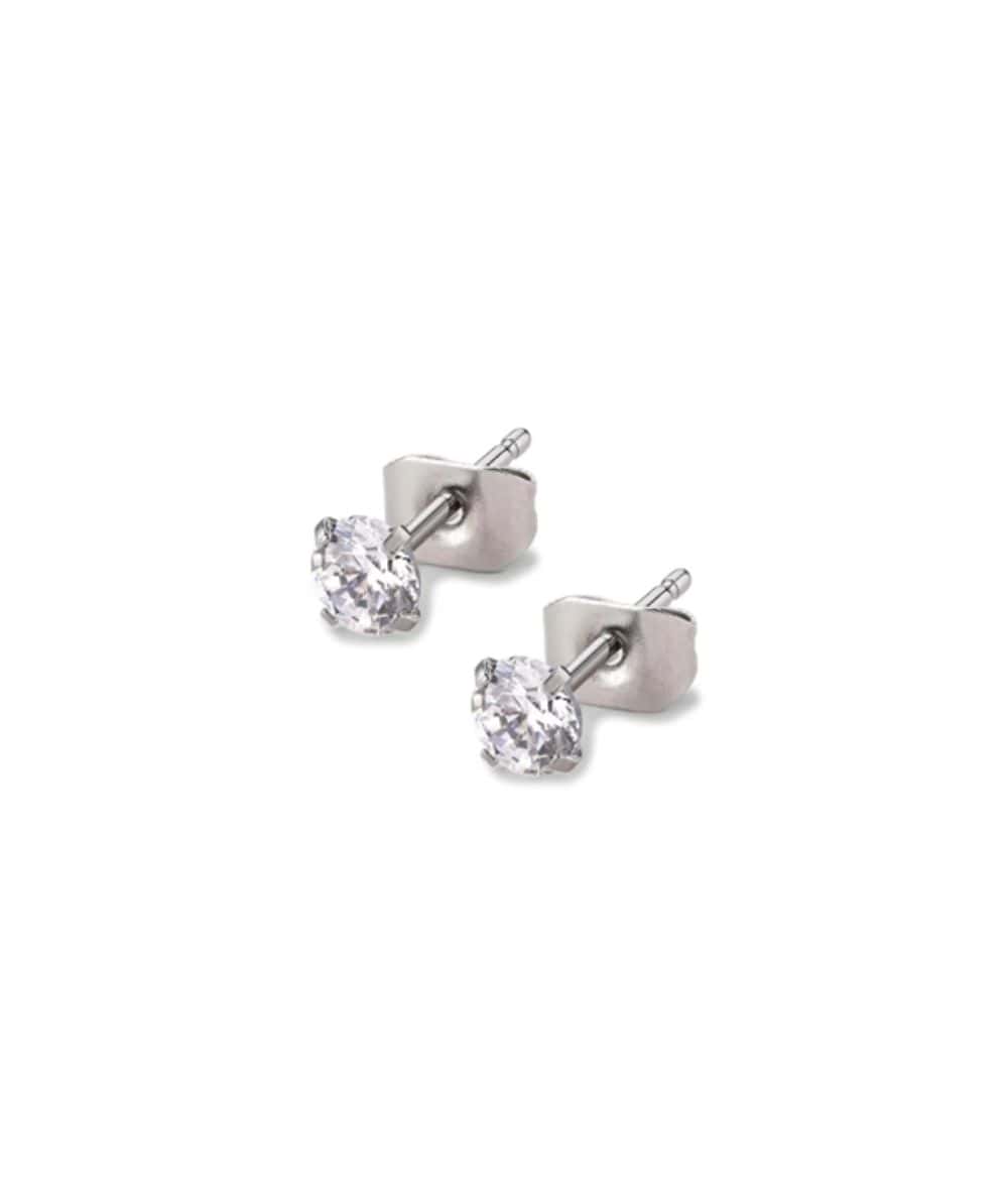 Nude Rose Stainless Steel Zircon Stud Earrings, ACCESSORIES JEWELRY FASHION - Cloré Beauty