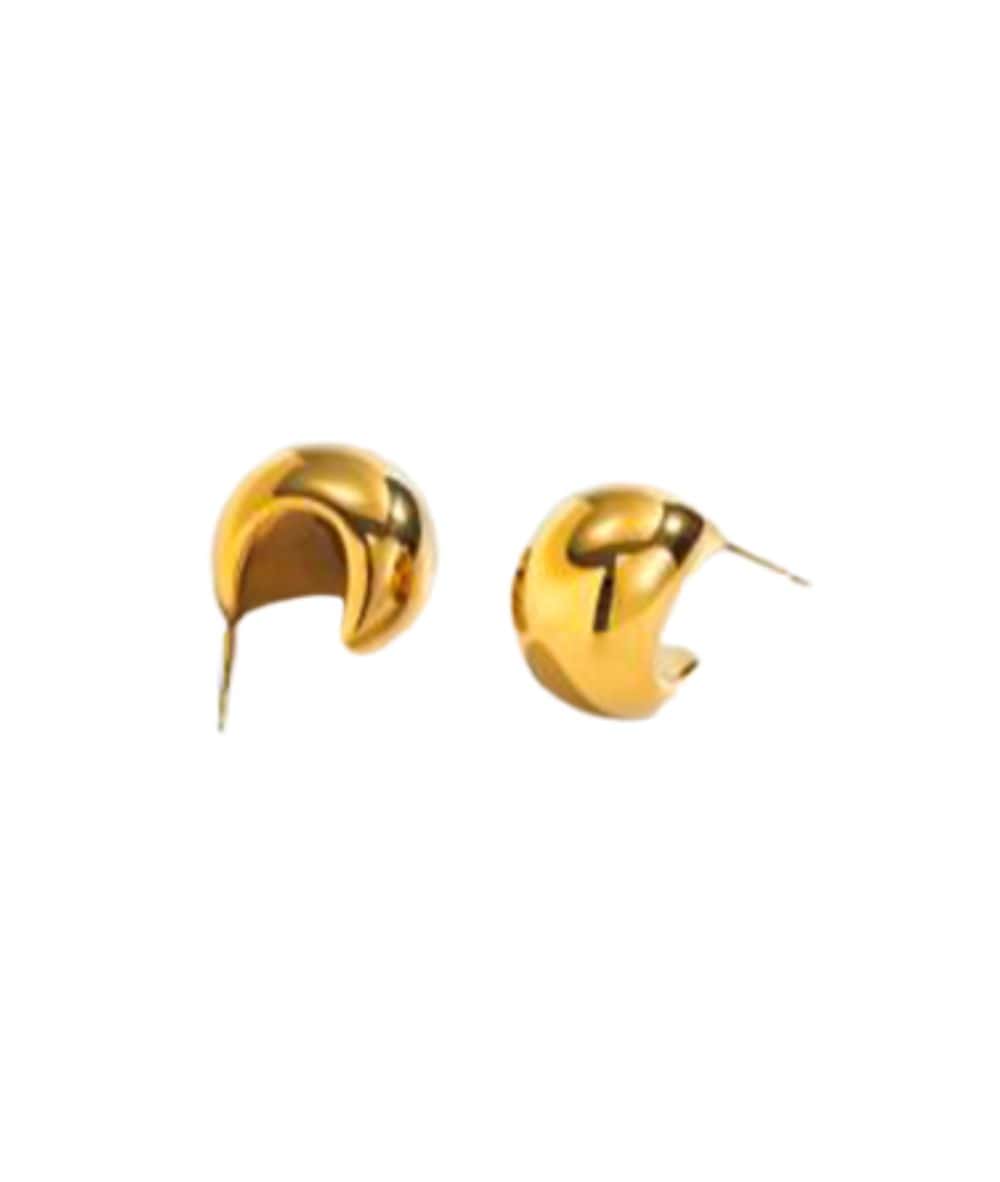 Nude Rose Stainless Steel Moon Shaped Chunky Earrings, ACCESSORIES JEWELRY FASHION - Cloré Beauty