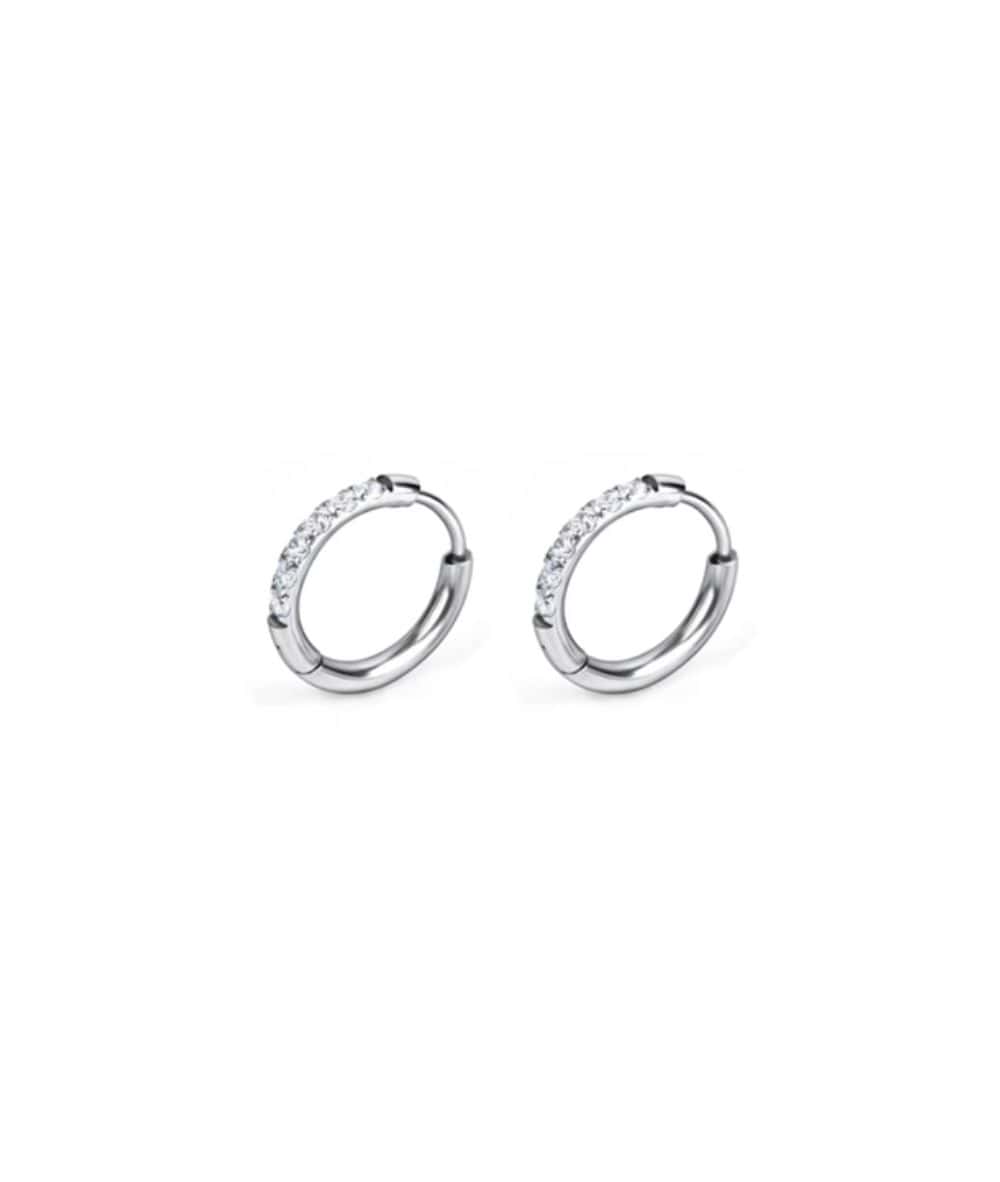 Nude Rose Stainless Steel Zicron 1.6* 8Mm Hoop Round Earrings, ACCESSORIES JEWELRY FASHION - Cloré Beauty