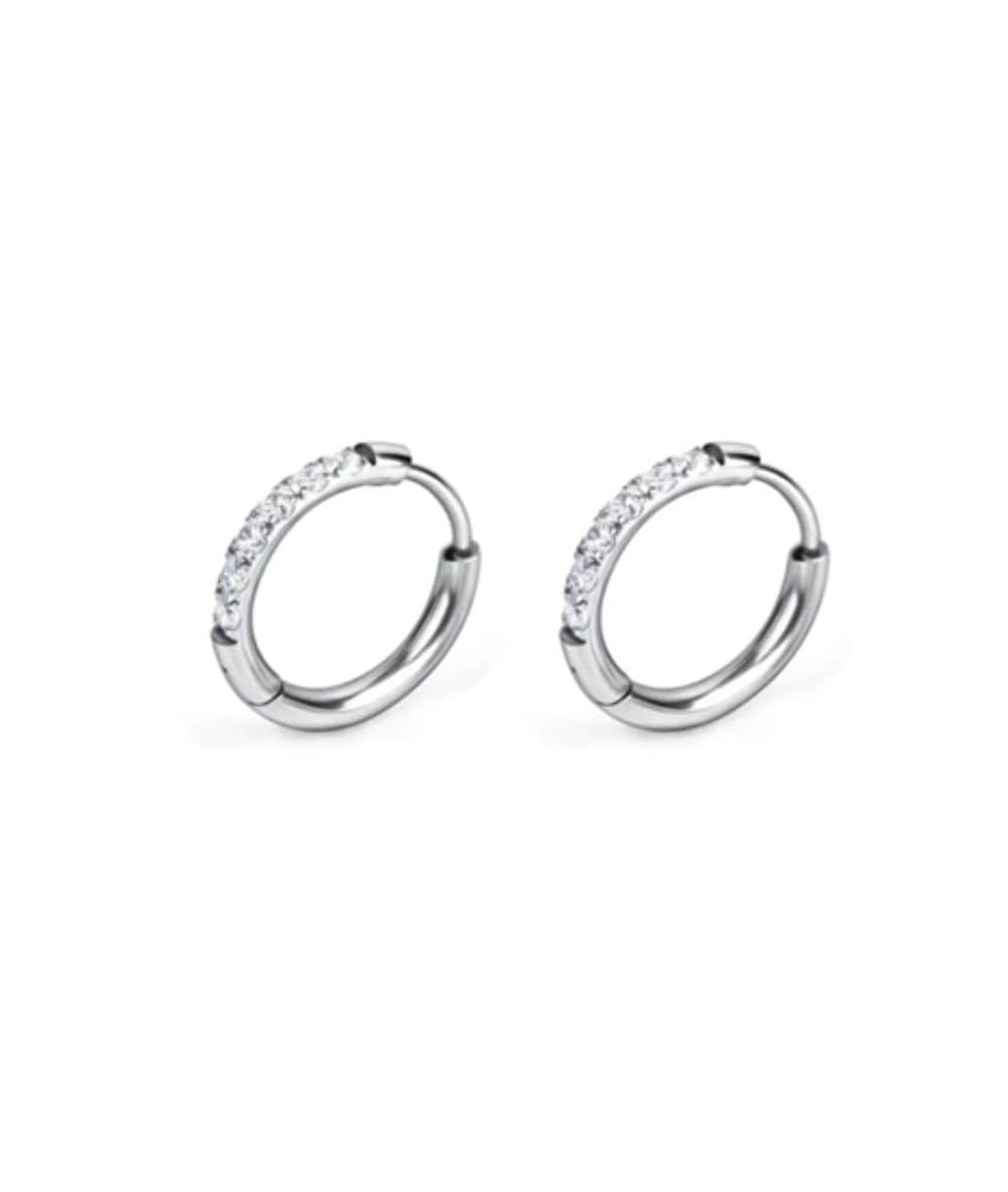 Nude Rose Stainless Steel Zicron 1.6* 10Mm Hoop Round Earrings