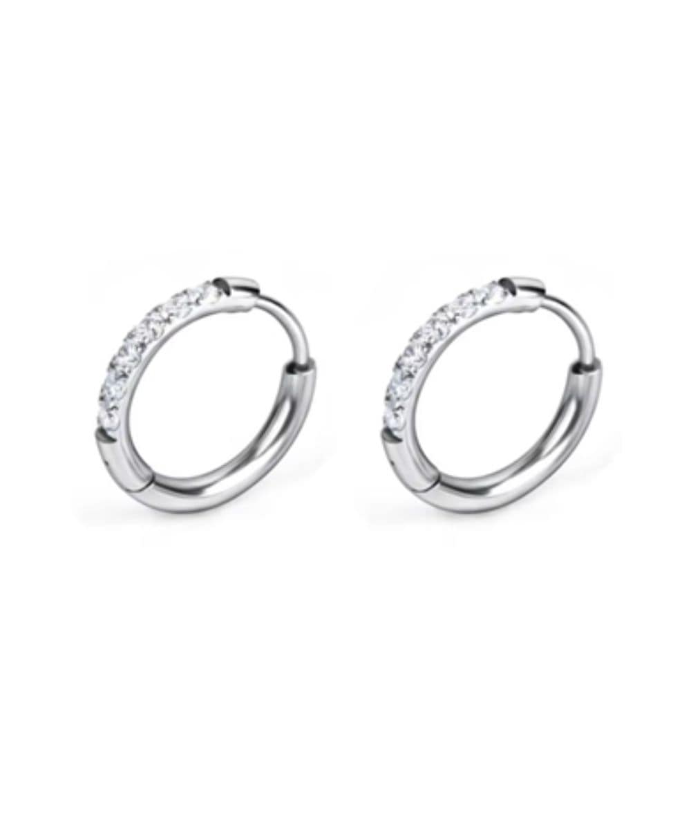 Nude Rose Stainless Steel Zicron 1.6* 12Mm Hoop Round Earrings, Accessory - Cloré Beauty