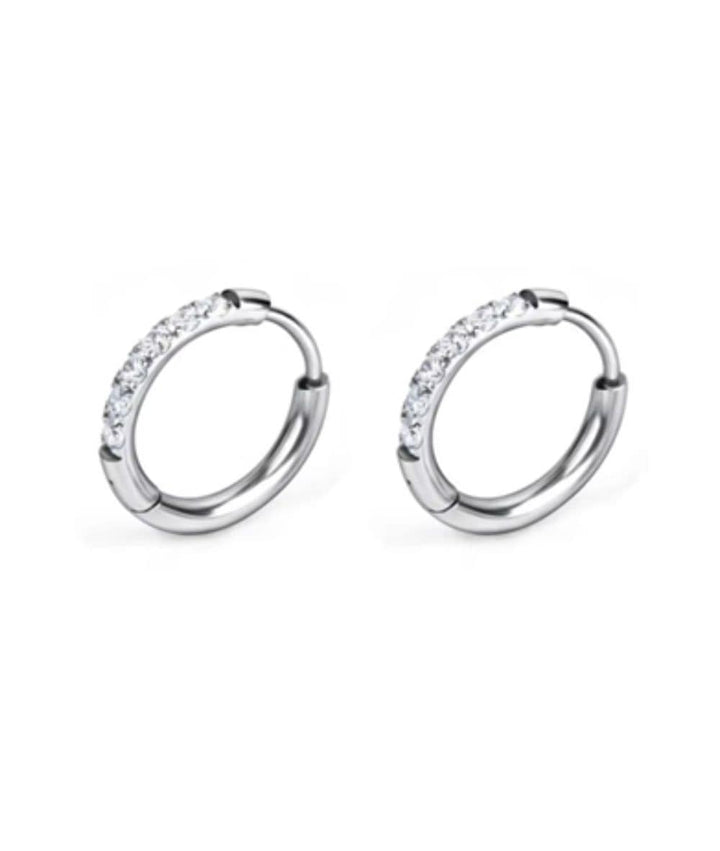 Nude Rose Stainless Steel Zicron 1.6* 12Mm Hoop Round Earrings