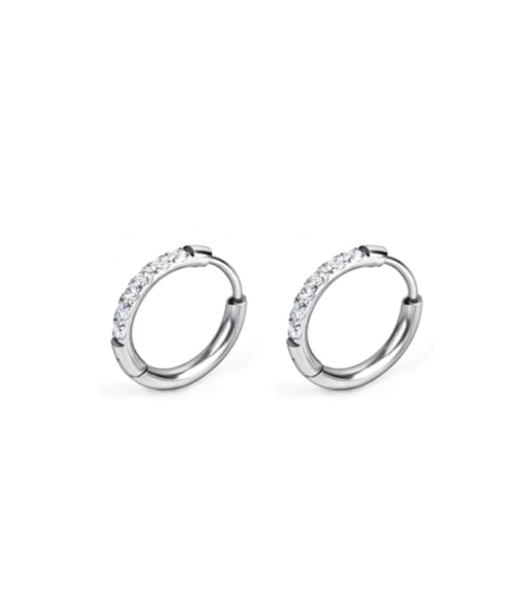 Nude Rose Stainless Steel Zicron 2* 8Mm Hoop Round Earrings, ACCESSORIES JEWELRY FASHION - Cloré Beauty