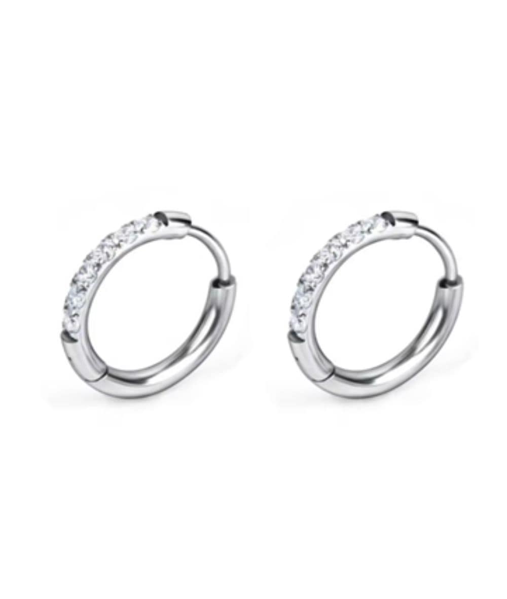 Nude Rose Stainless Steel Zicron 2* Hoop Round Earrings, Accessory - Cloré Beauty