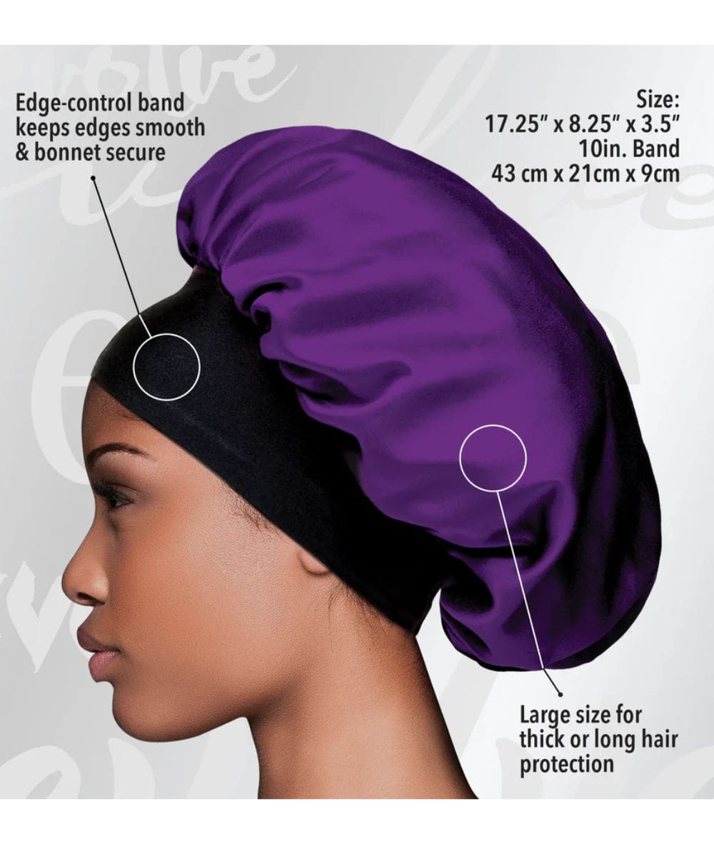 Firstline Evolve Luxe Satin Wide-Edge Bonnet[Purple] #1663, ACCESSORIES JEWELRY FASHION - Cloré Beauty