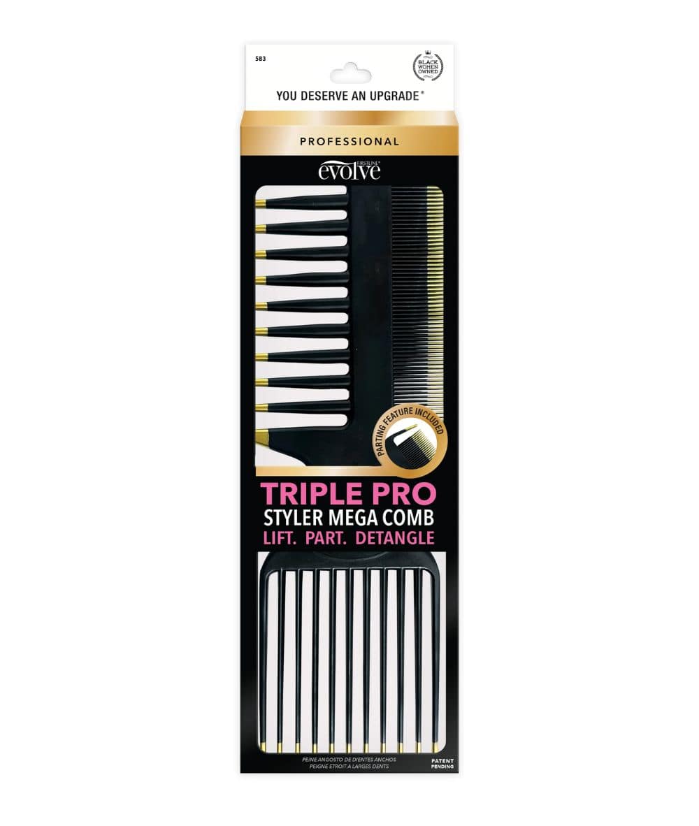 Firstline Evolve Triple Edge Styler Mega Comb #583, HAIR STYLING TOOLS - Cloré Beauty
