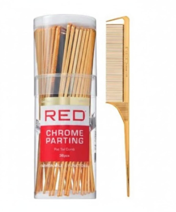 Red Parting Pin Tail Comb
