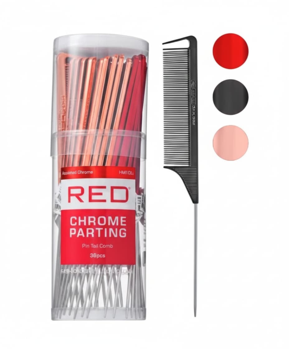 Red Parting Pin Tail Comb