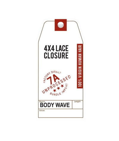 Bare&natural 100% Virgin Lace Closure 4x4 Body Wave 14"