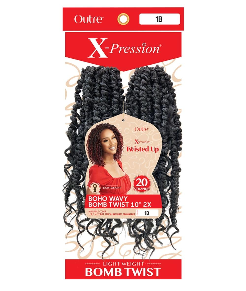 Outre X-Pression Twisted Up 2X Boho Wavy Bomb Twist 10 inch, HAIR EXTENSIONS - Cloré Beauty