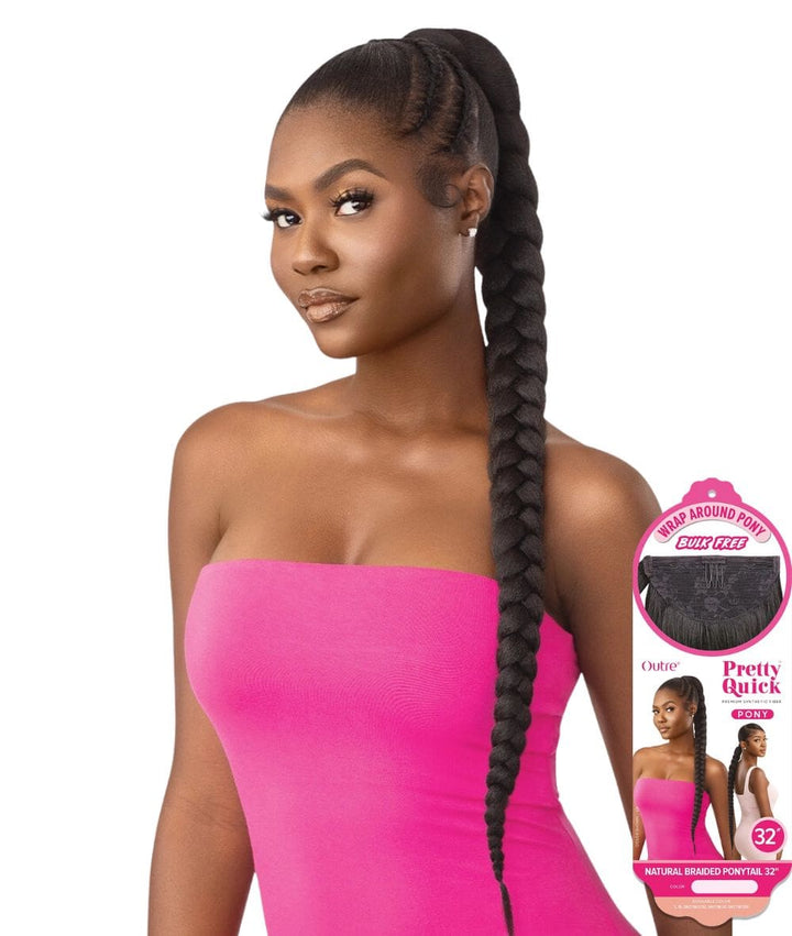 Outre Pretty Quick Wrap Pony Natural Braided Ponytail 32"