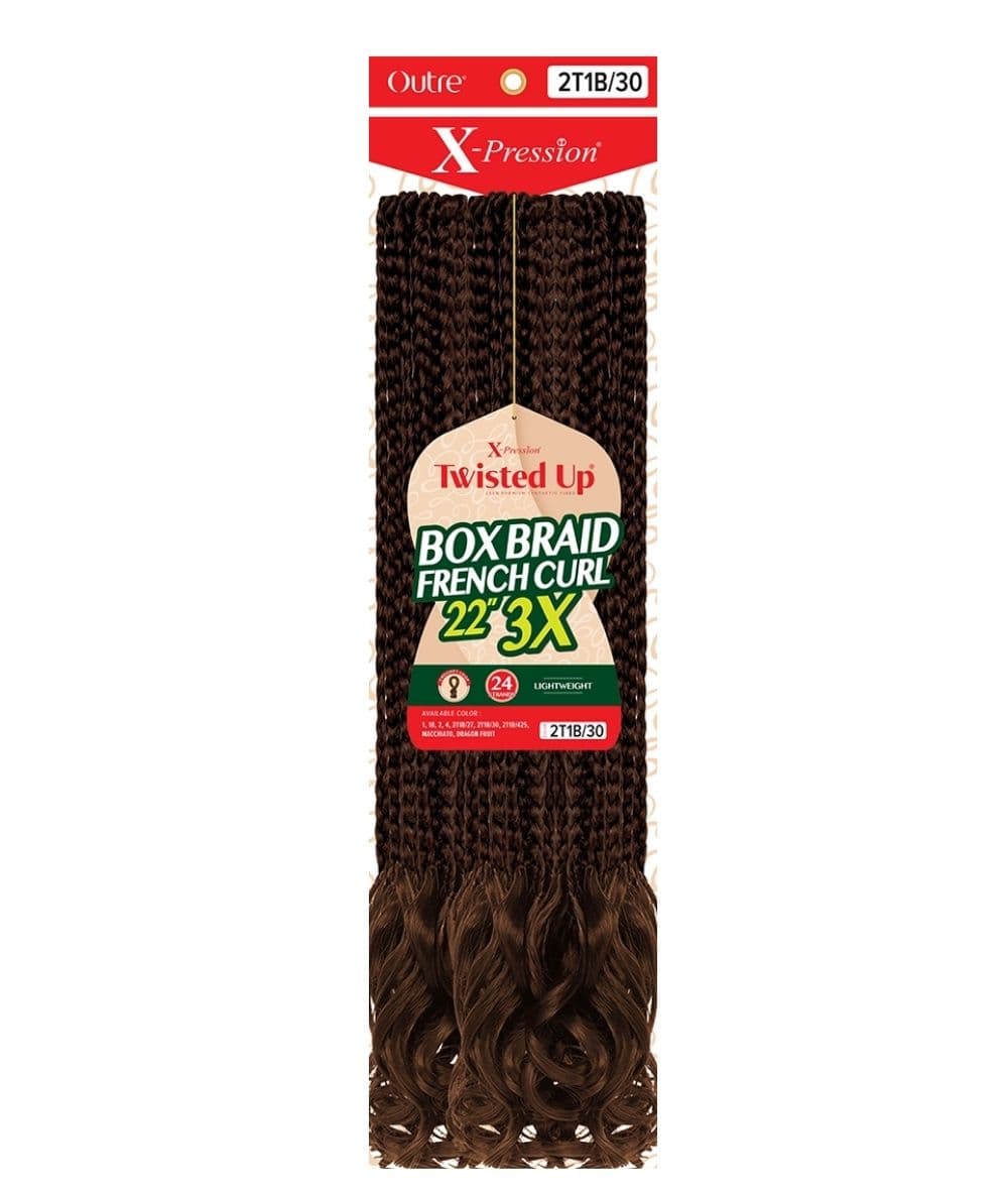 Outre X-Pression Twisted Up 3X Box Braid French Curl 22 inch, HAIR EXTENSIONS - Cloré Beauty