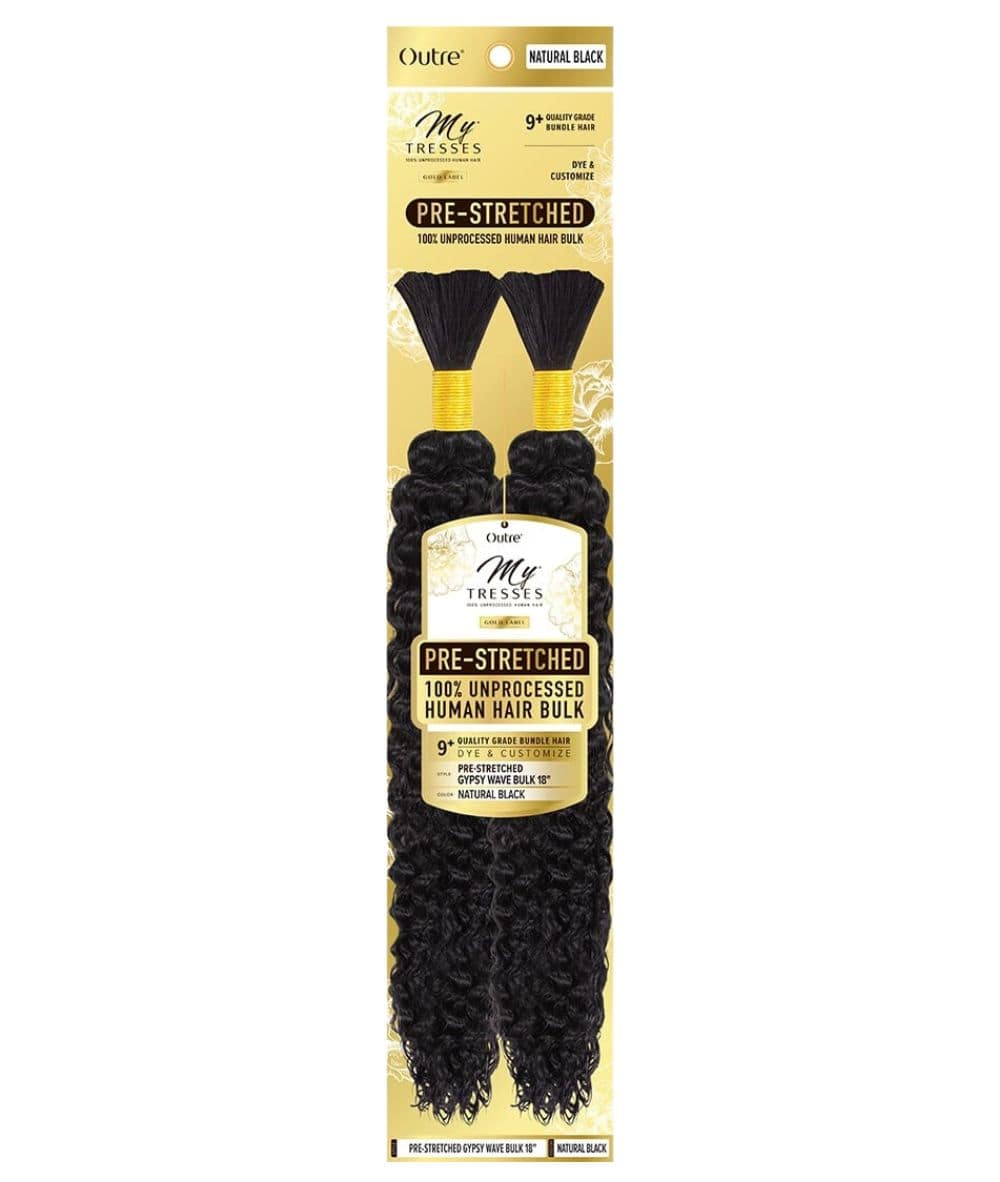 Outre Mytresses Gold Label Human Hair Pre-Stretched Gypsy Wave Bulk 18 inch, HAIR EXTENSIONS - Cloré Beauty