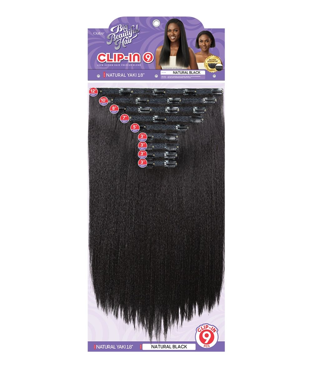 Outre Big Beautiful Hair Clip In 9Pcs Natural Yaki 18"