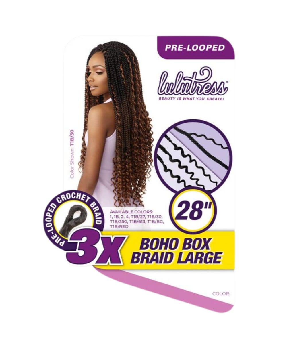 Sensationnel Lulutress Crochet Braid 3X Boho Box Braid Large 28