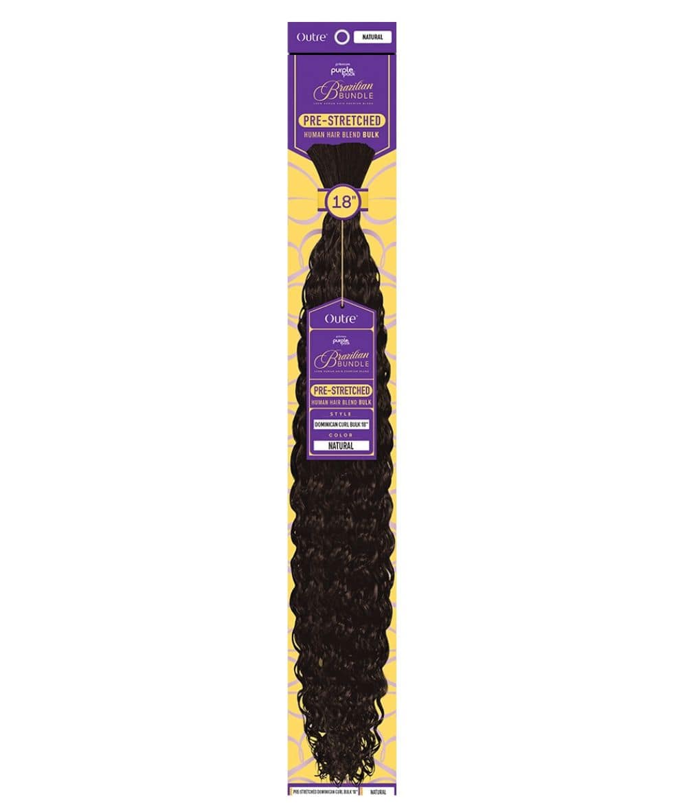 Outre Purple Pack Brazilian Bundle Prestretched -Dominican Curl Bulk, Hair Extensions - Cloré Beauty