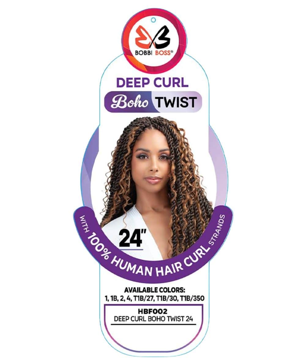 Bobbi Boss Infusion Human Hair Curl Crochet Braid Deep Curl Boho Twist24"