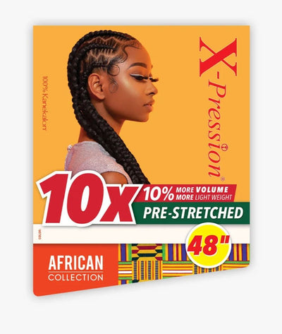 African Collection 10X X-Pression Pre-Stretched Braid 48"