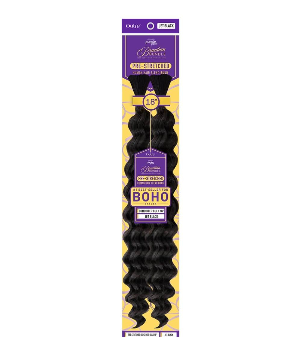 Outre Purple Pack Brazilian Bundle Prestretched -Boho Deep Bulk 18 inch, HAIR EXTENSIONS - Cloré Beauty