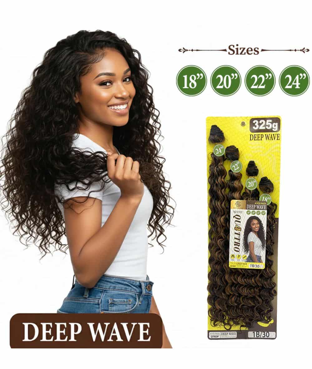 Hair Couture Quattro Synthetic Bundle Deep Wave 18"20"22"24"