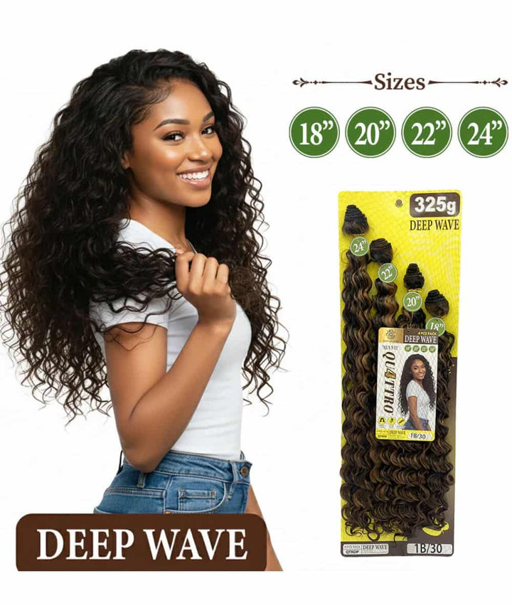 Hair Couture Quattro Synthetic Bundle Deep Wave 18"20"22"24"