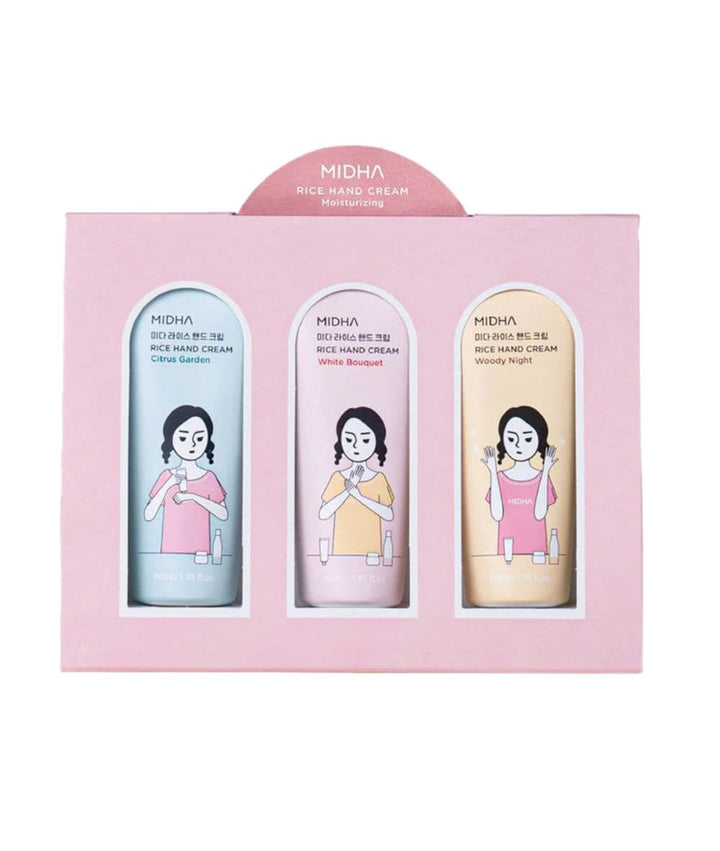 MIDHA Rice Hand Cream Set [1.35oz x 3 Tube]