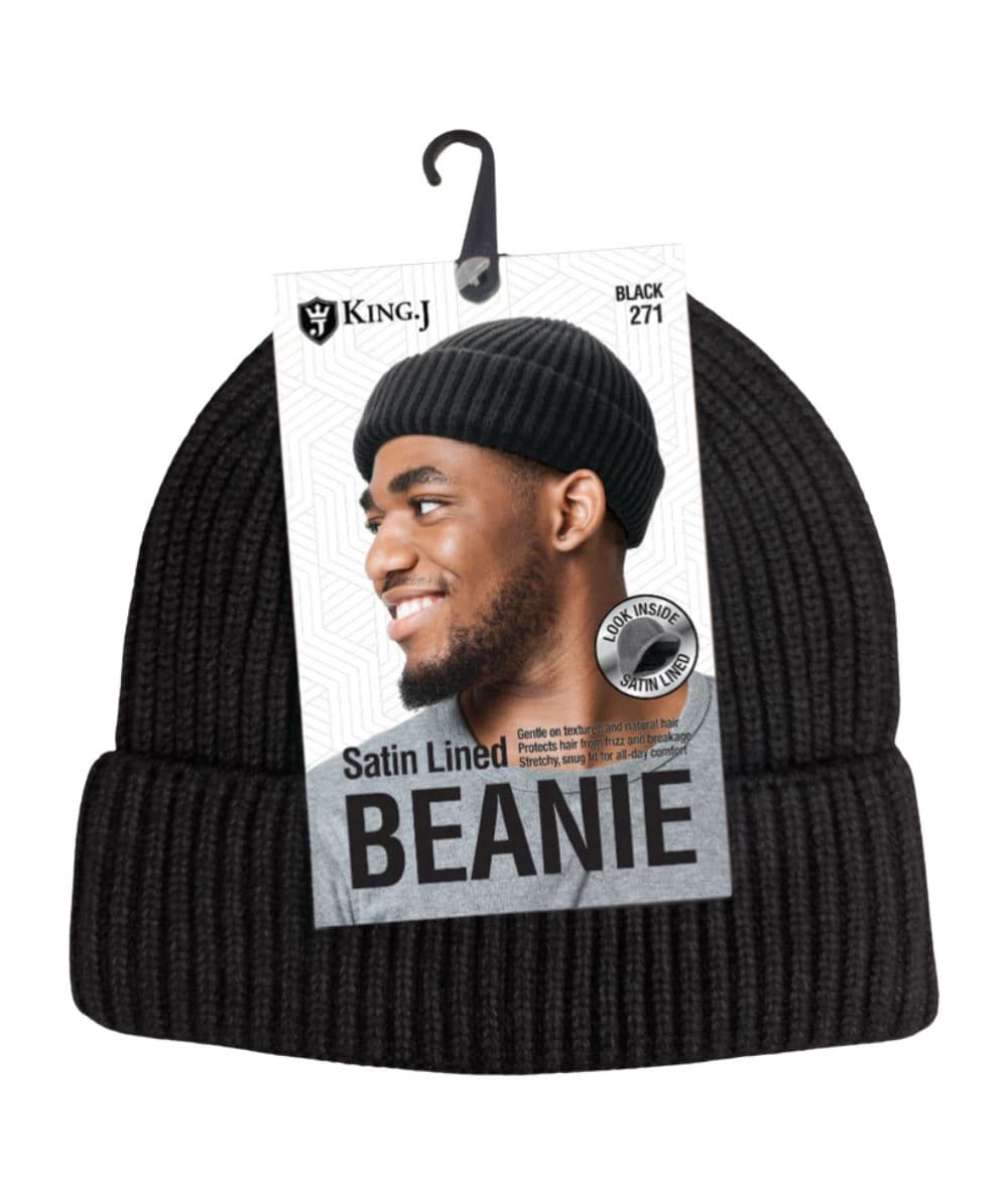M&amp;M King.J Satin Lined Beanie [Black] 