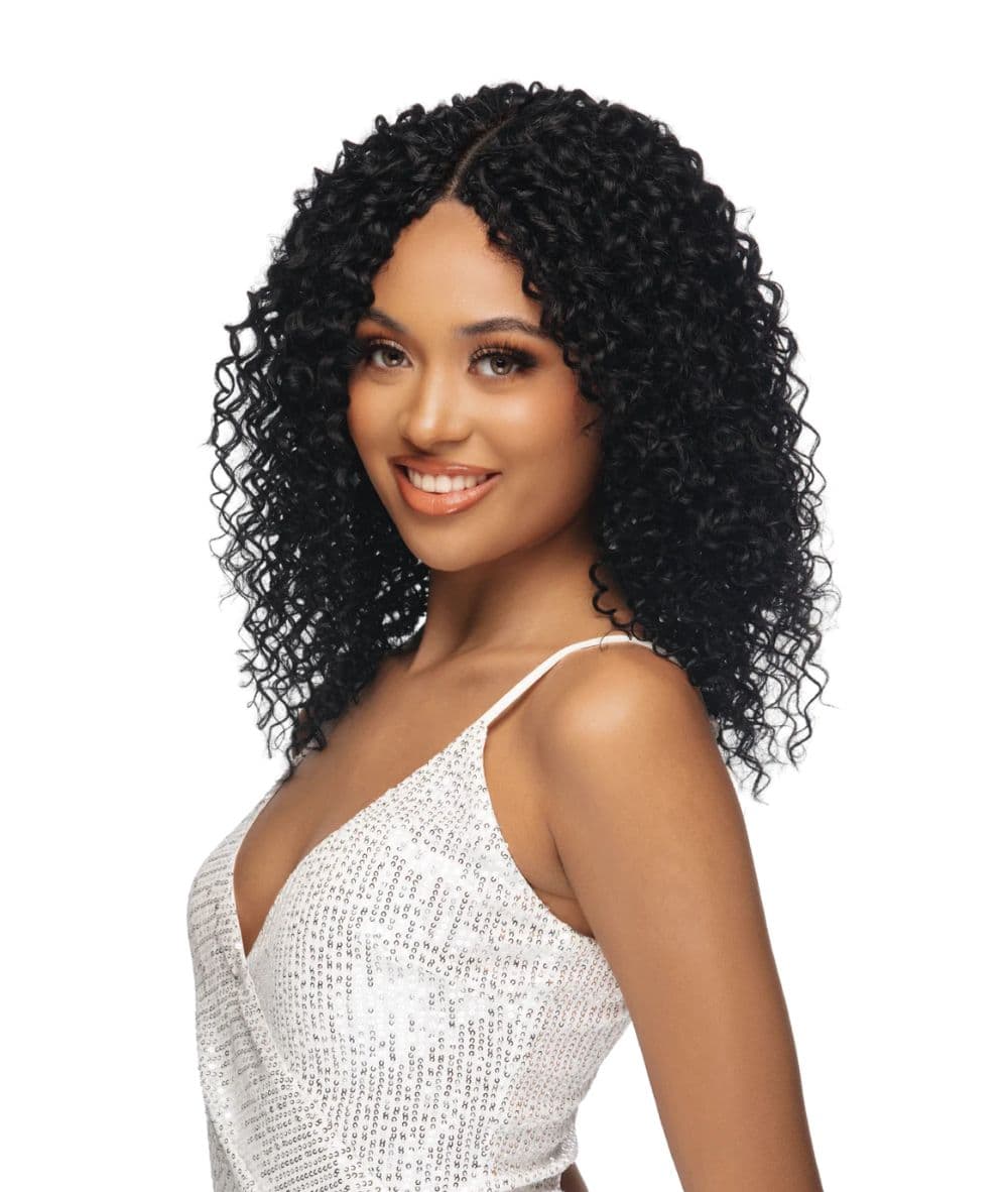 Vivica A Fox Black Rose Human Hair Crochet Extension Water Wave 18"