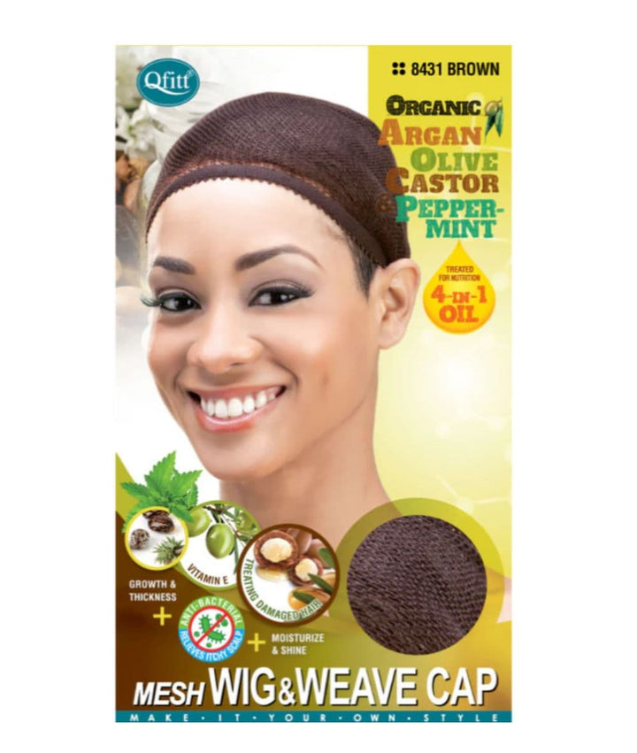 M&M Qfitt Organic Argan & Shea Butter + Olive Oil Mesh Wig & Weave Cap