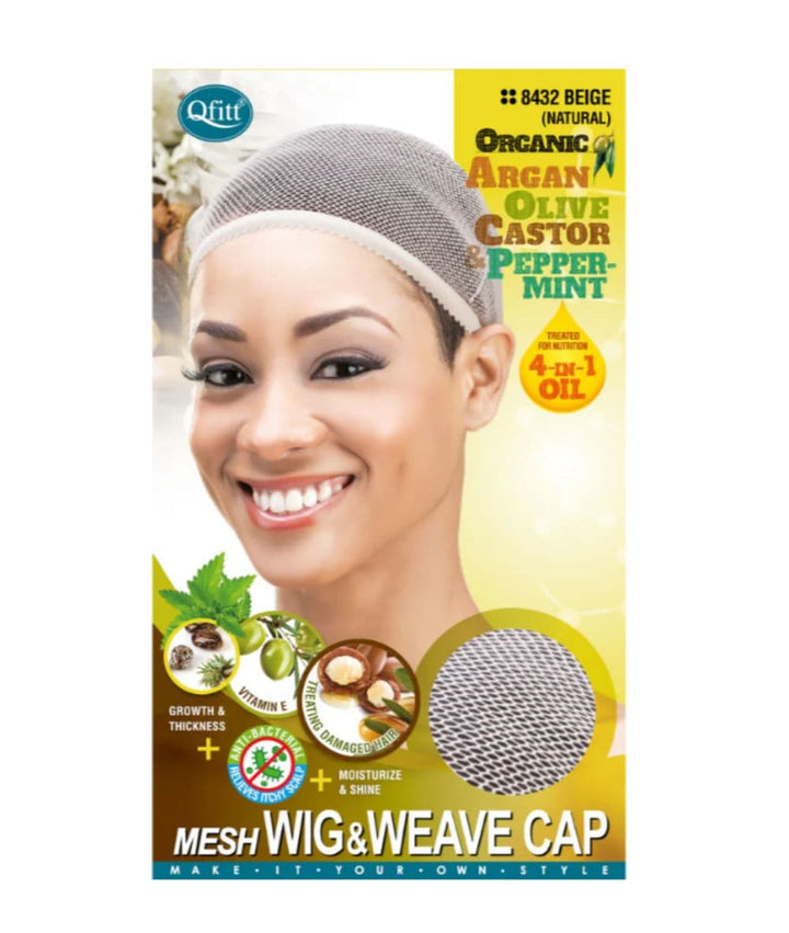 M&M Qfitt Organic Argan & Shea Butter + Olive Oil Mesh Wig & Weave Cap