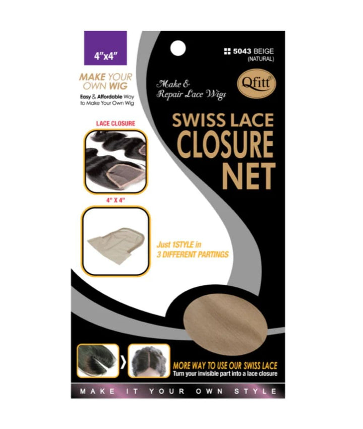 M&M Qfitt Swiss Lace Closure Net Natural Skin Tone