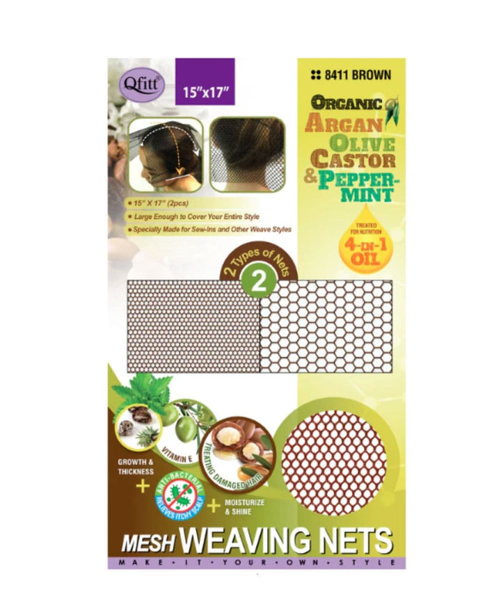 M&amp;M Qfitt Organic Argan & Shea Butter &plus; Olive Oil Mesh Weaving Nets