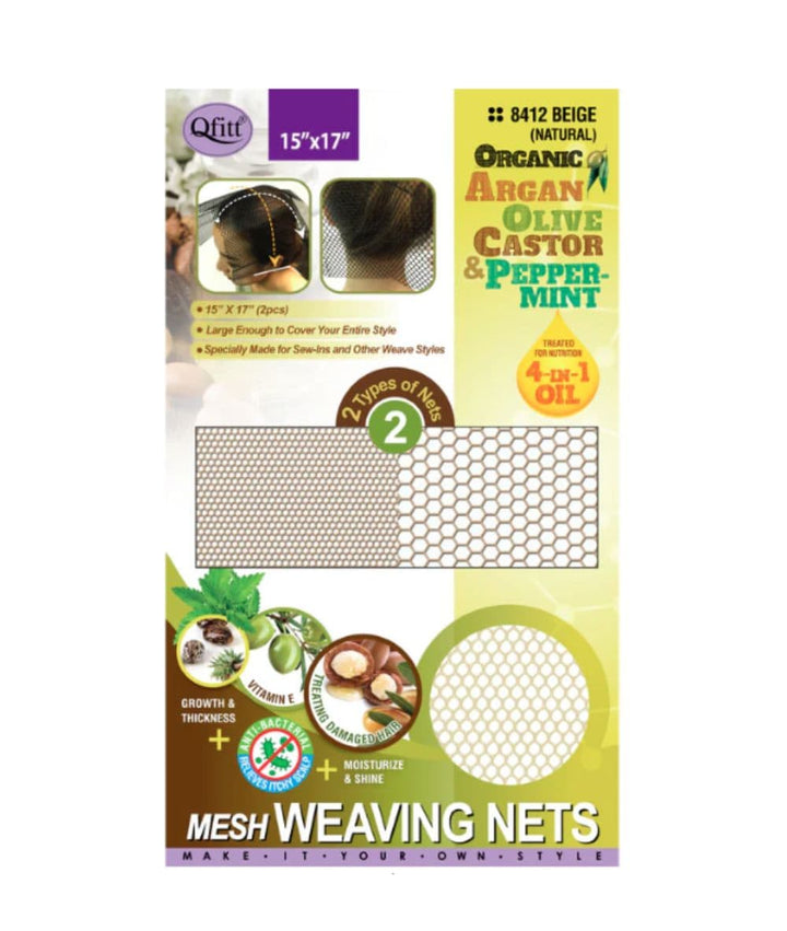 M&amp;M Qfitt Organic Argan & Shea Butter &plus; Olive Oil Mesh Weaving Nets