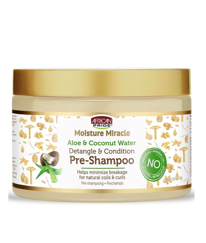 African Pride Moisture Miracle Aloe & Coconut Water Pre-Shampoo 12oz