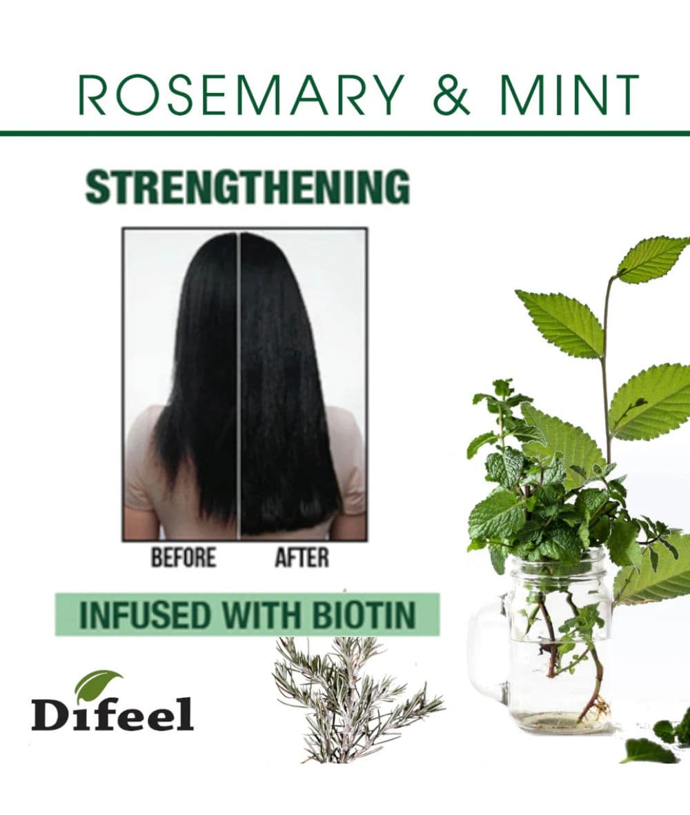 Difeel Rosemary & Mint Premium Hot Oil Hair Treatment With Biotin 8oz