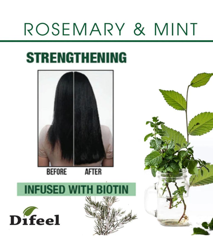 Difeel Rosemary & Mint Premium Hot Oil Hair Treatment With Biotin 8oz
