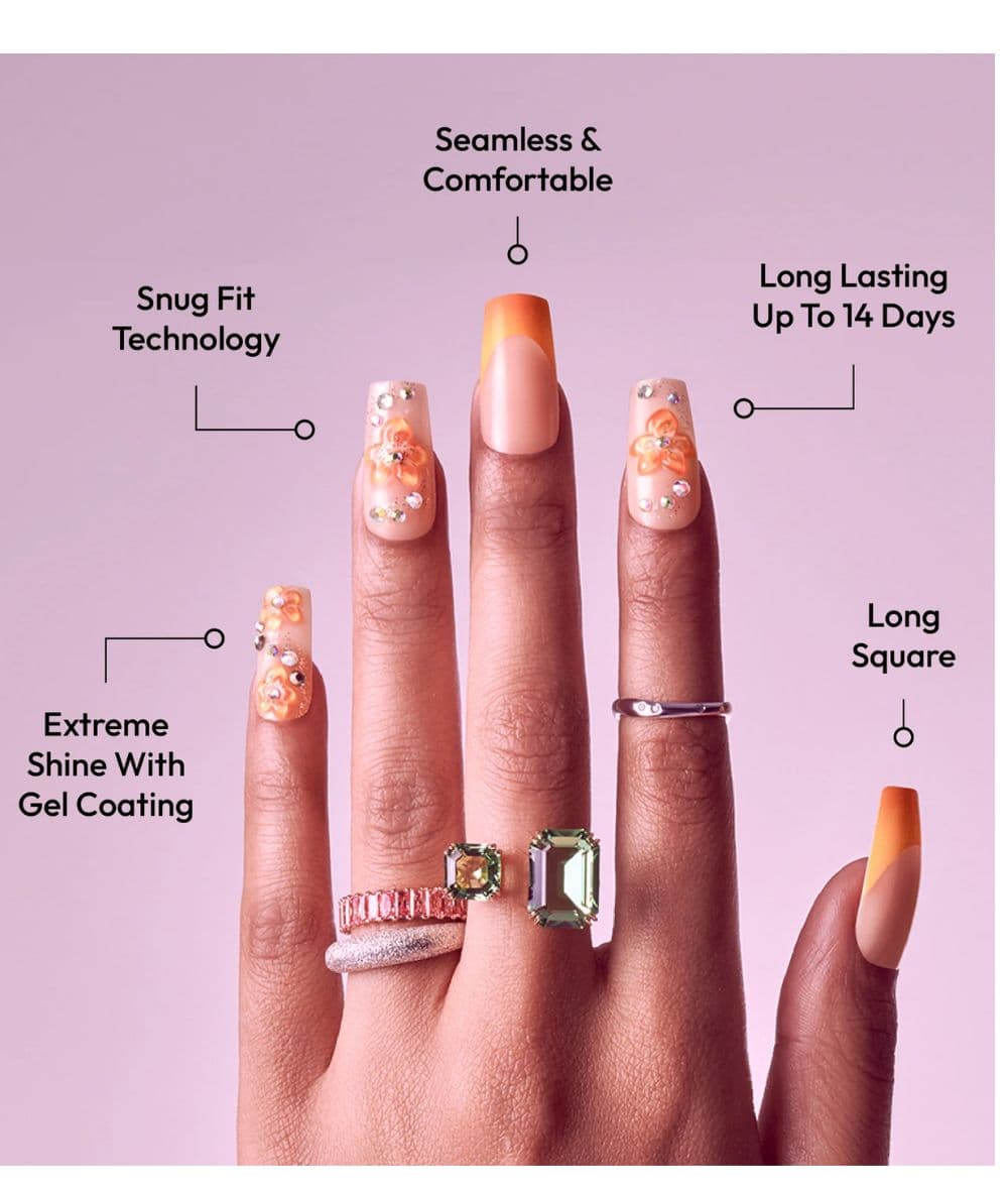 Gold Finger Glitzy Handmade Nails