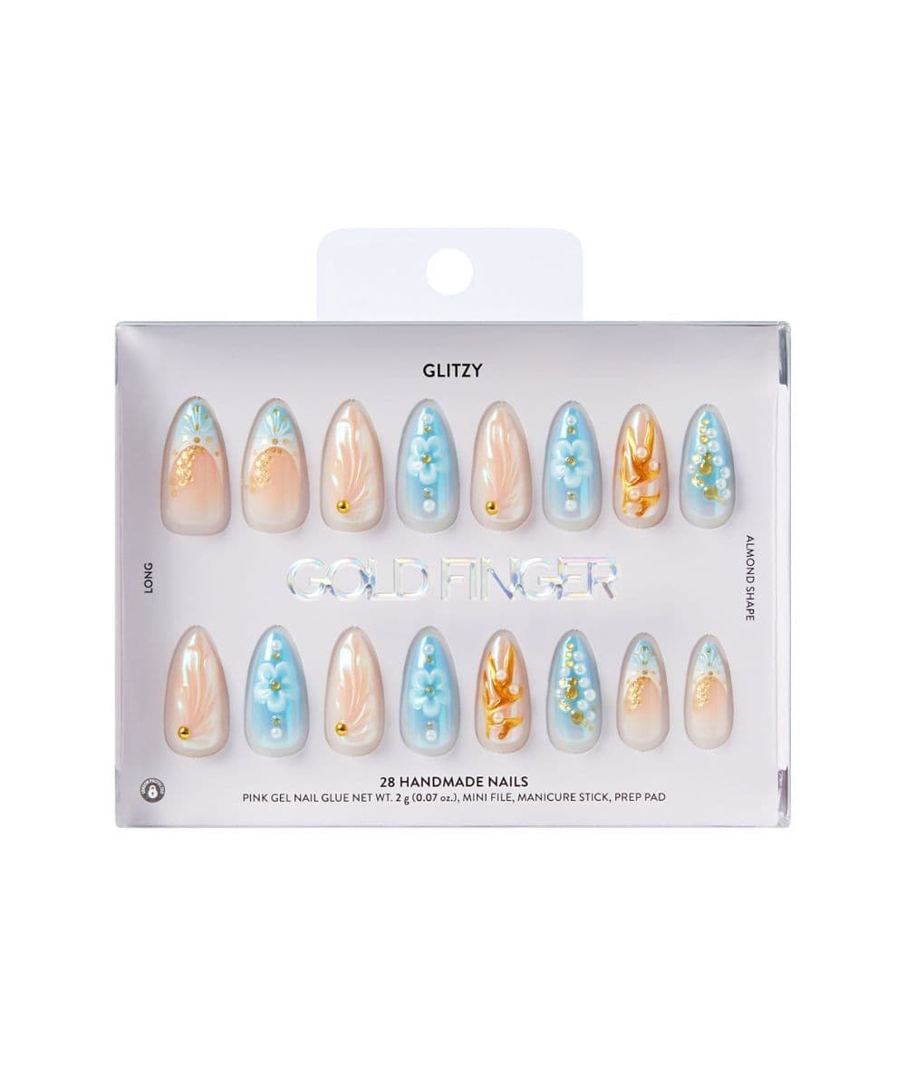 Gold Finger Glitzy Handmade Nails