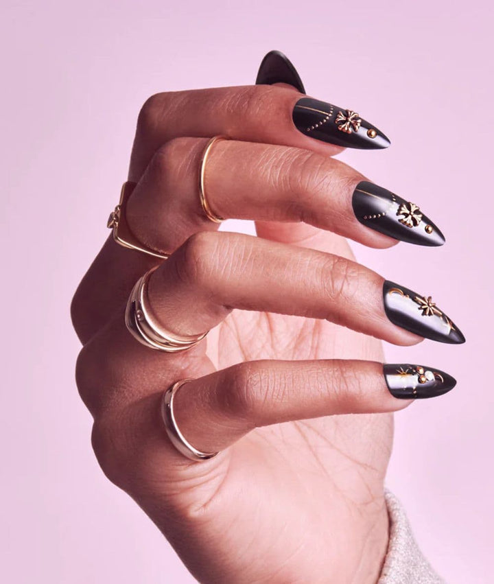 Gold Finger Glitzy Handmade Nails