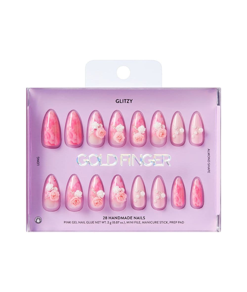 Gold Finger Glitzy Handmade Nails