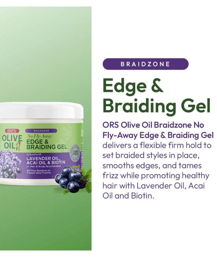 ORS Olive Oil Braidzone Edge &amp; Braiding Gel 8oz
