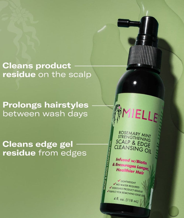 Mielle Rosemary Mint Strengthening Scalp &amp; Edge Cleansing Oil 4oz, Hair Care - Cloré Beauty