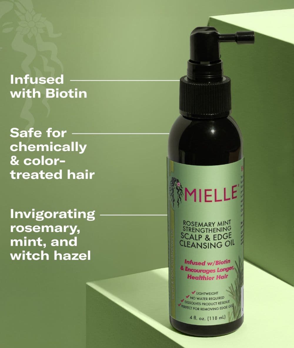 Mielle Rosemary Mint Strengthening Scalp &amp; Edge Cleansing Oil 4oz, Hair Care - Cloré Beauty